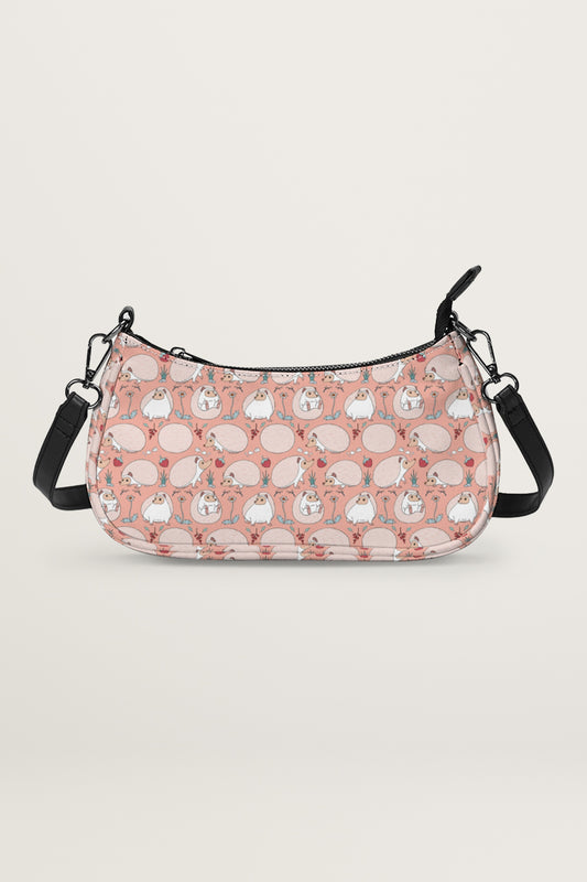 Hedgehogs in Strawberry Pink Petite Shoulder Purse